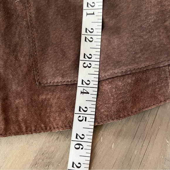 April Cornell Chocolate Brown Genuine Leather Suede Floral Embroidered Jacket M - Picture 15 of 16